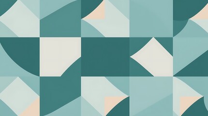 Abstract Geometric Pattern: Teal, blue, and cream geometric shapes in an abstract pattern, perfect for modern design projects.