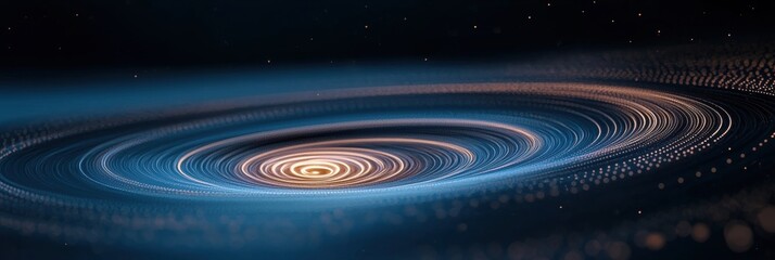 A blue and orange swirl in space