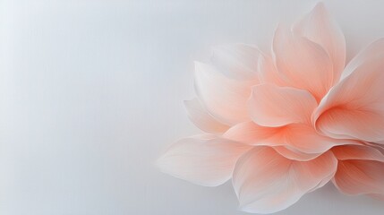 Fototapeta premium A white background with a pink flower in the center