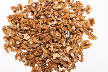 Pile of ripe walnuts ready to eat