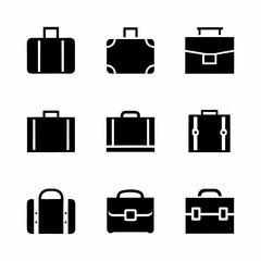 Minimalistic Suitcase Icon Vector Bundle.