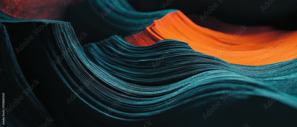 Aufkleber cinematic layered paper texture with vibrant colors and flowing patterns
