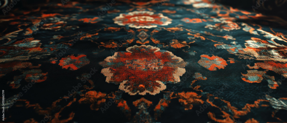 Poster Cinematic pattern texture showcasing a rich tapestry design with intricate details and colors