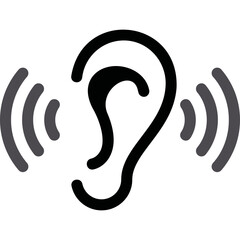 Ear simple vector icon
