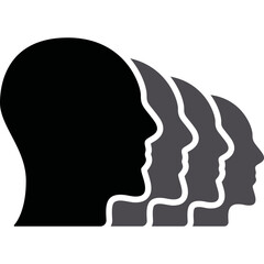 Simple vector icon head, man