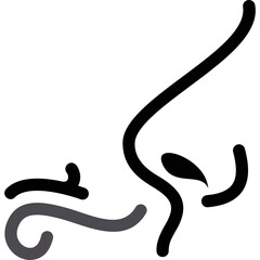 Simple vector icon inhale nose