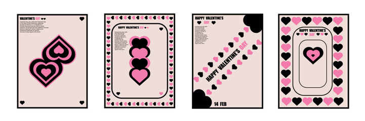 Valentines day poster set.