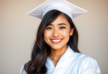 Happy female graduate portrait