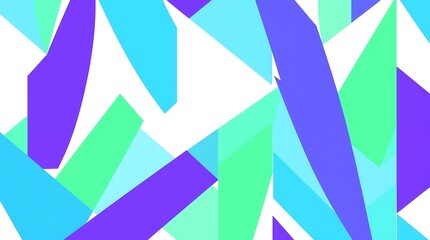 Abstract Geometric Pattern: Vibrant teal, purple, and mint green shapes create a dynamic, modern abstract design. Perfect for backgrounds, textiles, and branding. 