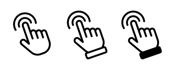 Click hand cursor icon set