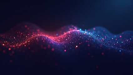 Abstract Red and Blue Particle Wave Background