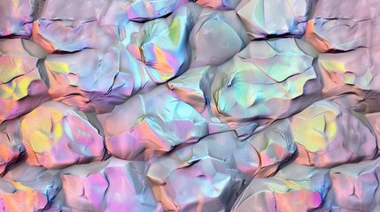 Rainbow light Rock texture holographic fantasy text