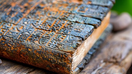 Ancient Cuneiform Tablet with Detailed Inscriptions and Textures