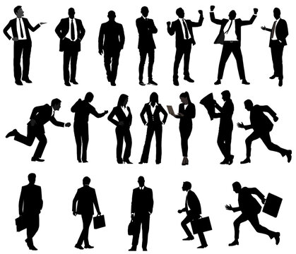 Business style - shillouette of a character business man