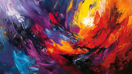 An artist painting with bright colors on a canvas, expressing emotions through vibrant strokes.