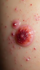 Close-up of Skin with Multiple Hemorrhagic Bullae and Petechiae