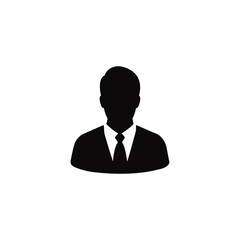Businessman icon. Silhouette of a business man on white background.