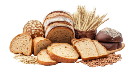 Whole grain bread, isolated, perfect for baking recipes, website, and food blogs