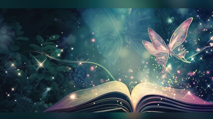 Magic book fairy texture overlay fantasy background