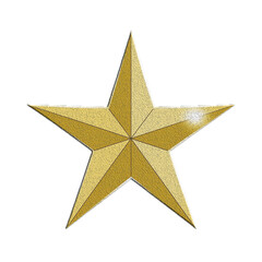 Fototapeta premium Golden Star on transparent background. 