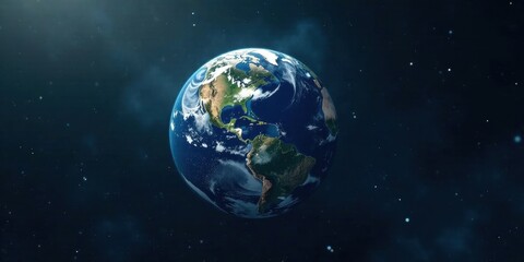 Obraz premium A Stunning View of Planet Earth From Space Showing the Americas and Surrounding Oceans