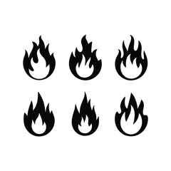 Fire icons set vector illustration