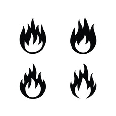 Fire icons set vector illustration