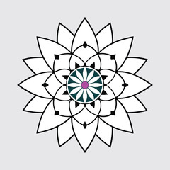 Circular pattern intricate floral design icon vector illustration.