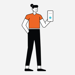 Smartphone Cartoon Icon Playful Illustration on White Background.
