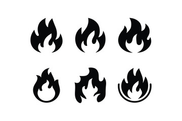 Fire icons set vector illustration