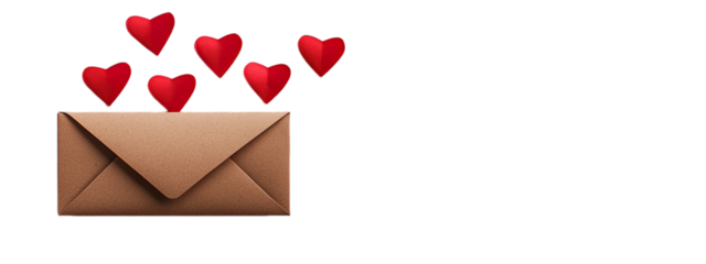 Valentines Day Envelope With Red Paper Hearts Transparent Background Design