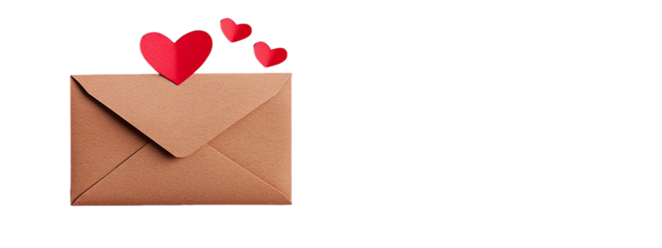 Crafted Envelopes With Red Hearts Valentines Romantic Love Transparent Background