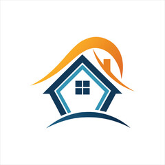 Abstract Home Renovation Logo Vector Line Art & Icon