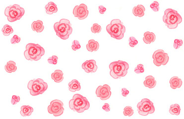 Stylized rose watercolor painting illustration wallpaper background cute