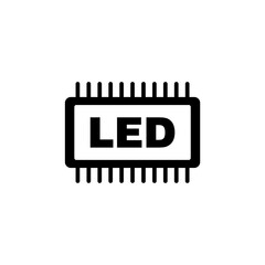 LED display icon isolated on white background.