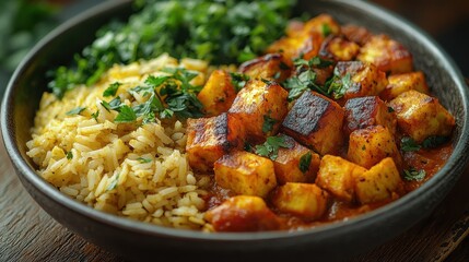 Modern vegan Indian dish with jackfruit curry tucked into soft naan bread