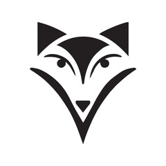 Fototapeta premium fox head graphic. black color vector illustrations eps 10 on a white background. 