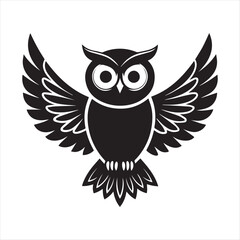 Fototapeta premium owls Silhouette. black color bold and line vector illustrations eps 10 on a white background.