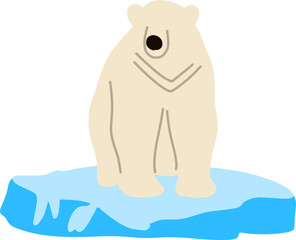  a polar bear on a small ice floe