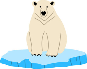  a polar bear on a small ice floe