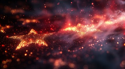 Fototapeta premium A starry sky with two stars in the foreground