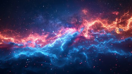 Naklejka premium A colorful galaxy with blue and red clouds