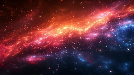 Fototapeta premium A colorful galaxy with a red and blue line
