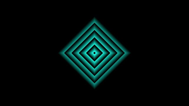 Gradient Square radio wave Animation Isolated on Black Background