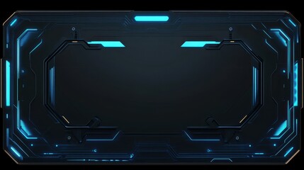 Futuristic Technology Interface with Blue Neon Accents and Design