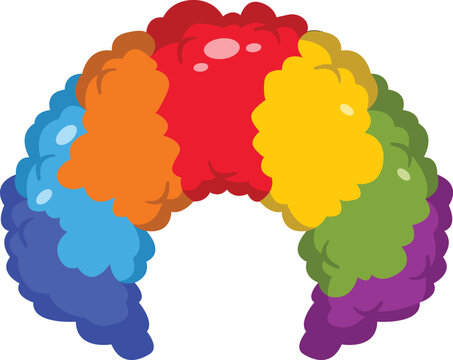 Vector illustration of clown wig Colorful wig