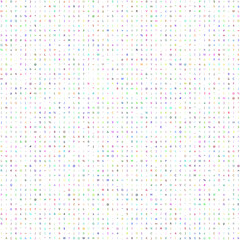 ASCII characters and symbols randomly colored on a white background