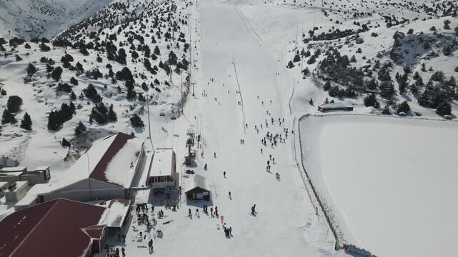 Snow-covered Ski Center 