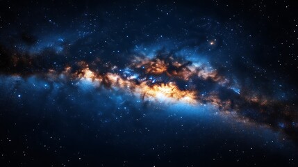 Fototapeta premium Vibrant nebula with cosmic dust and stars.