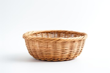 Decorative bamboo basket on a white background